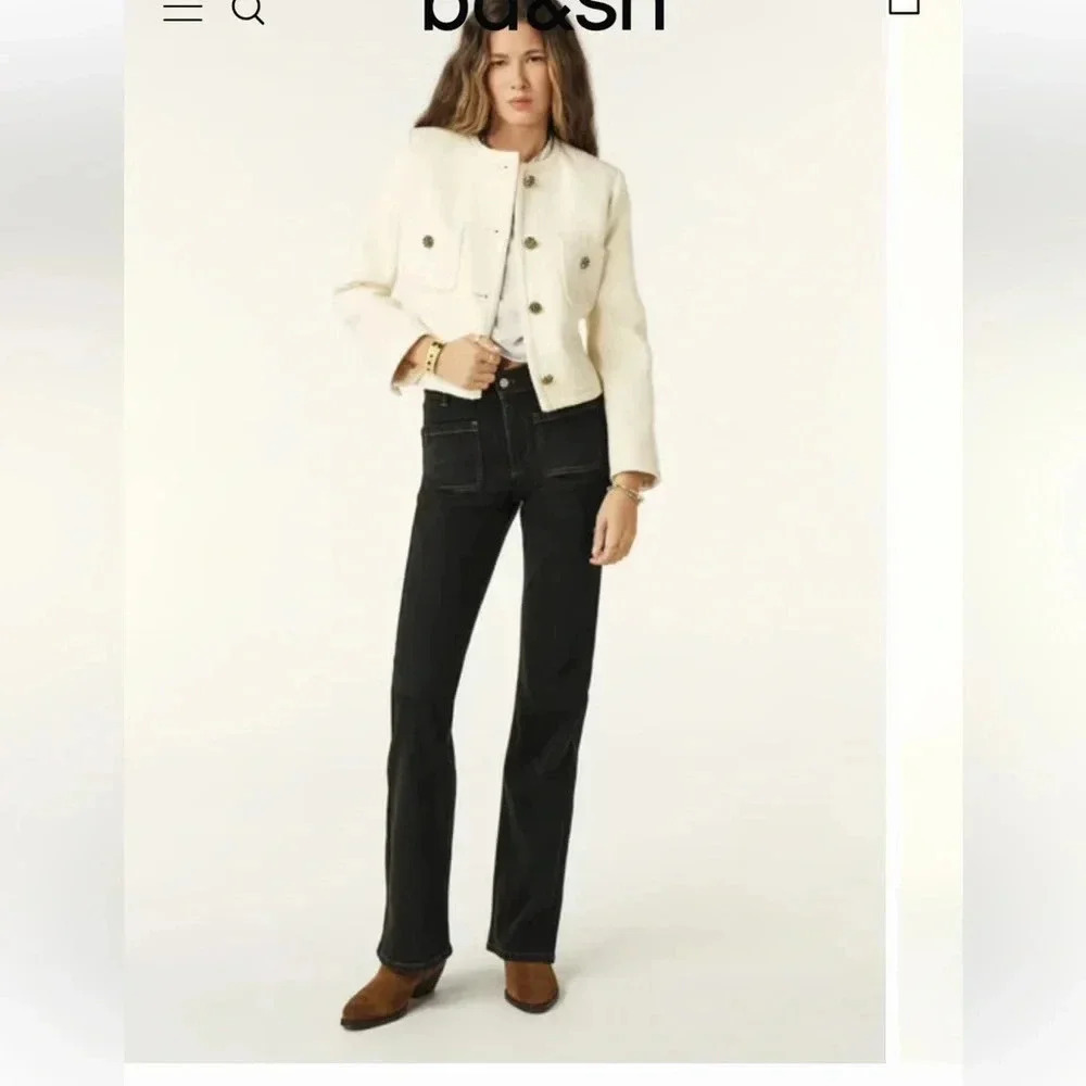 BA&SH High-Rise Wide Leg Jeans Size: 4